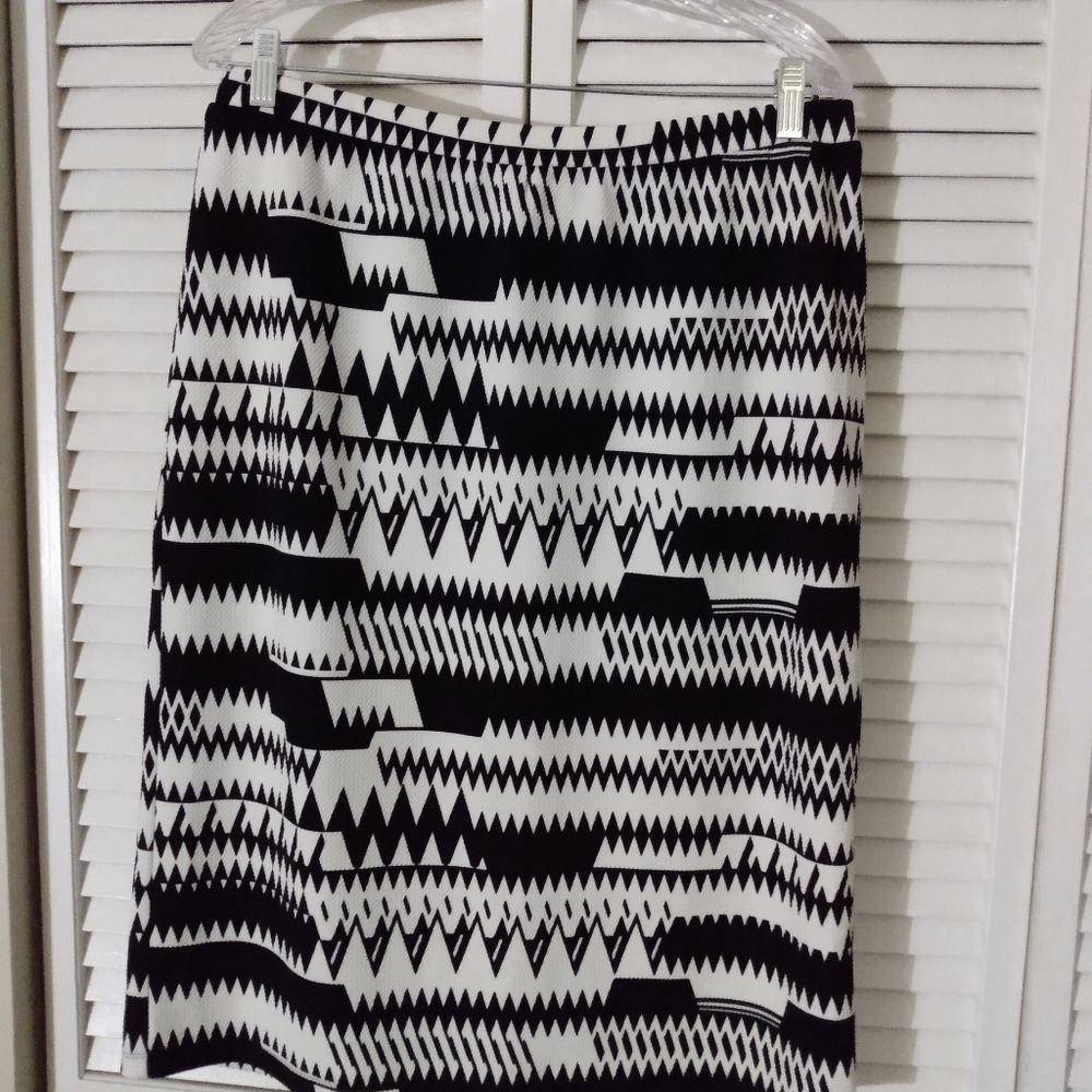 Black and white zigzag patterned skirt. Like new.
